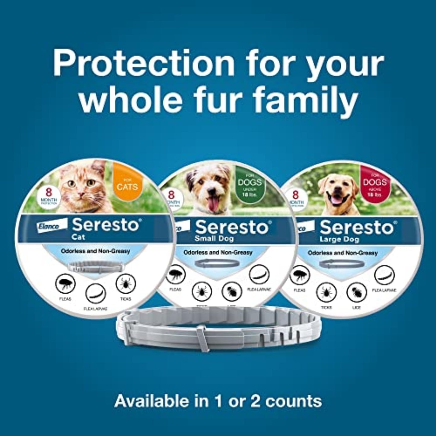 Seresto Flea & Tick Collar For Dogs Over 18 lbs., Treatment & Preventi