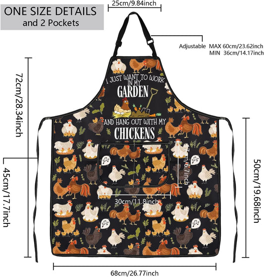 MBMSO Chicken Grilling Apron Chicken and Garden Gifts Chickens Kitchen