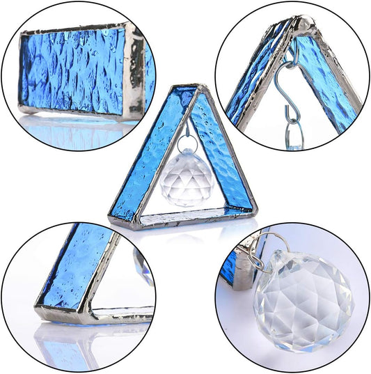 H&D HYALINE & DORA Stained Glass Window Sun Catcher Hangings Pyramid C