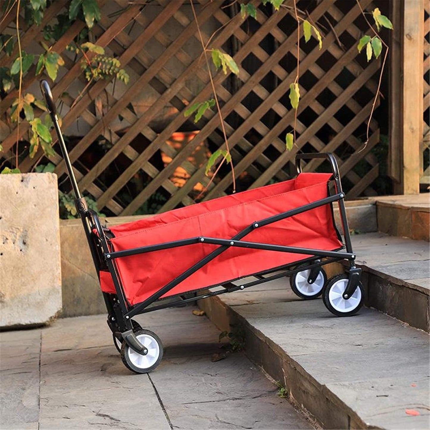Garden Trolley Red Cart Wheelbarrow Garden Trolley Portable Beach Cart Foldable Shopping Cart Camping Grocery Cart Outdoor Work Cart Dimmable
