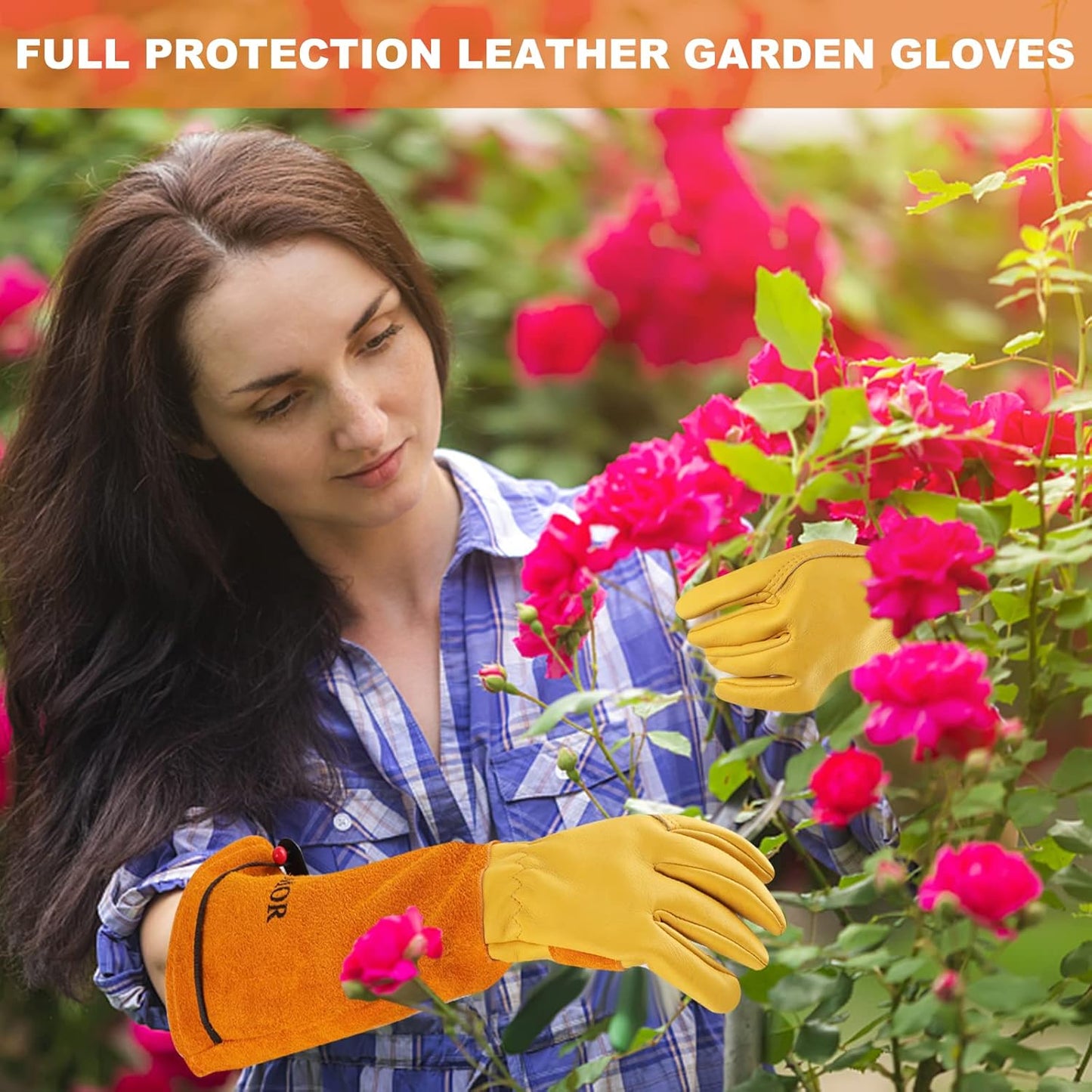 Long Gardening-Gloves Women/Men-Thorn proof Rose Pruning Heavy Duty Ga