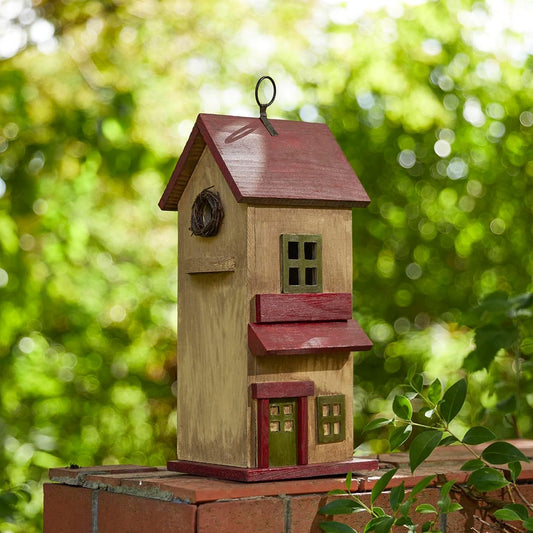 Glitzhome Birdhouses for Outdoors, Rustic 14.25" H Large Bird Houses f