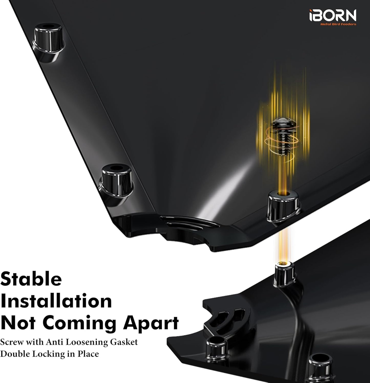 iBorn Bird Feeder Squirrel Guard, Polycarbonate(PC) Oversize Squirrel Baffle Defender for Hanging, Birds Feeder for Outdoors Protector,19.5 Inch,Pack of 1, Black (Bird Feeder is not Included)