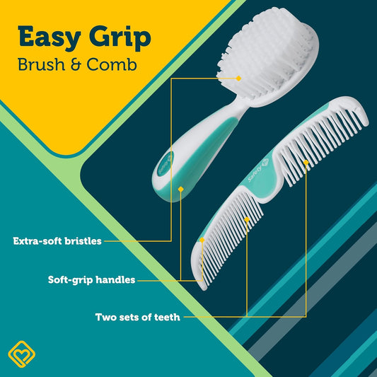 Safety 1st Easy Grip Brush and Comb, Colors May Vary