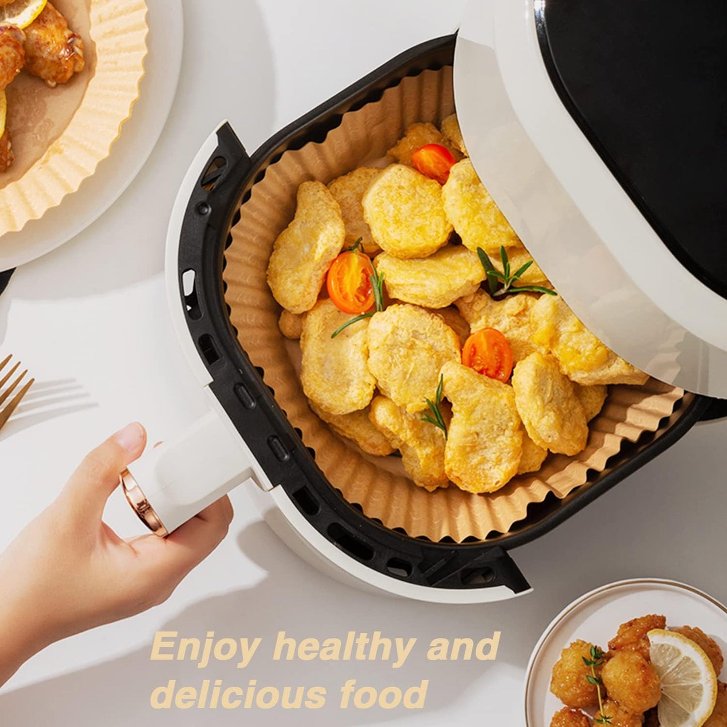 Ailun Air Fryer Paper Liners 8inch, 100PCS Non-Stick Parchment Paper,O
