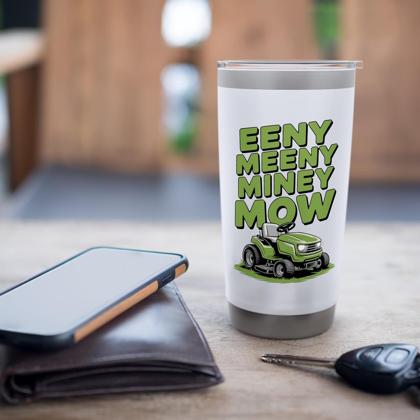Eeny Meeny Miney Mow : Lawn Care Pun Stainless Steel Insulated Tumbler