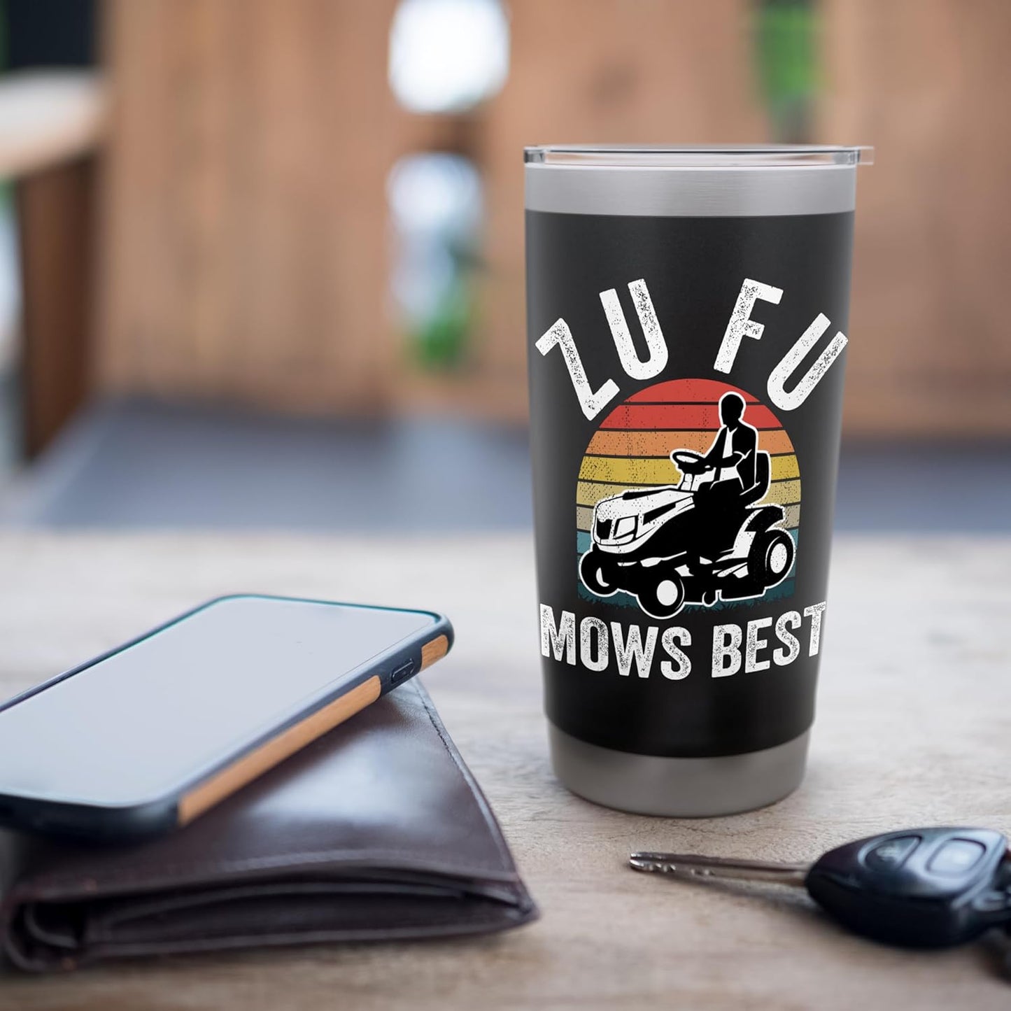 Zu fu Mows Best Funny Gardener Lawn Care Father's Day Stainless Steel Insulated Tumbler