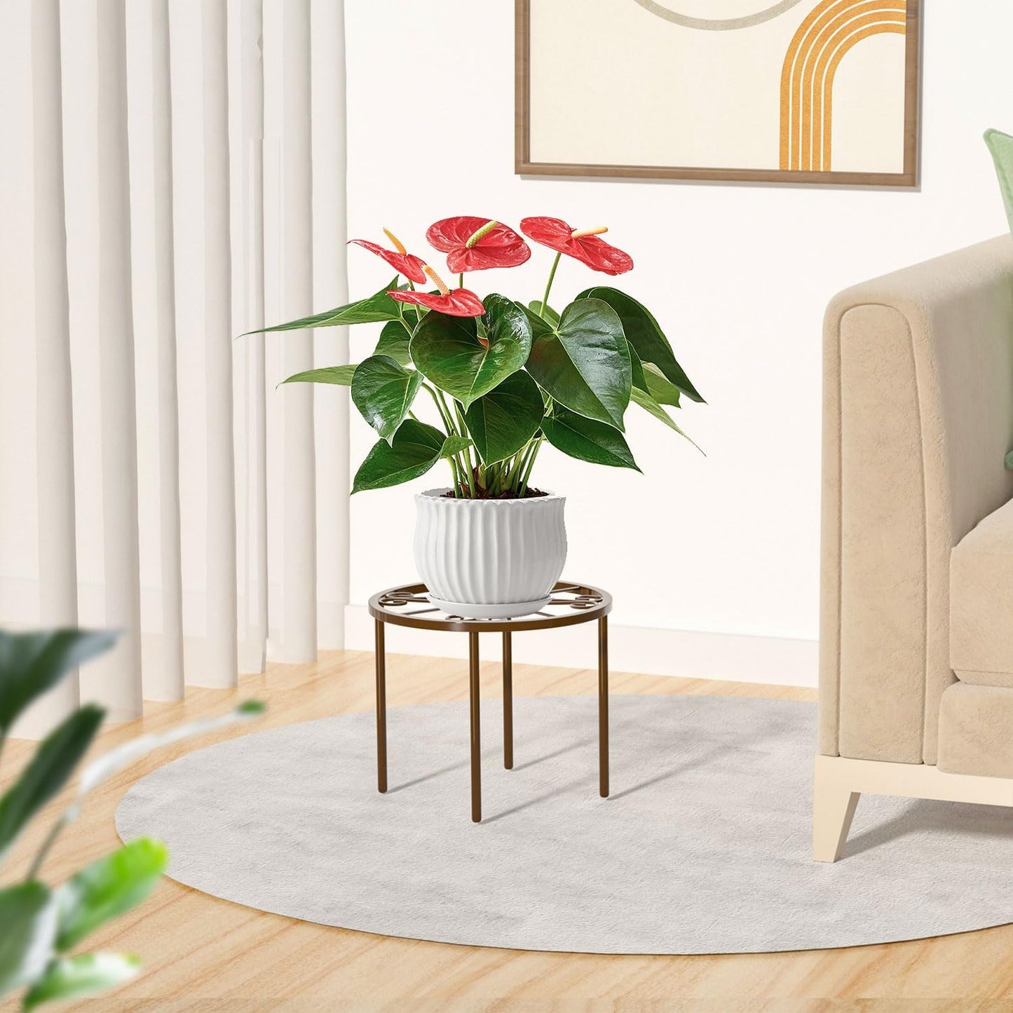 1 PCS Plant Stand,-Heavy Duty Metal Stand Decorates Plants, Anti-Rust