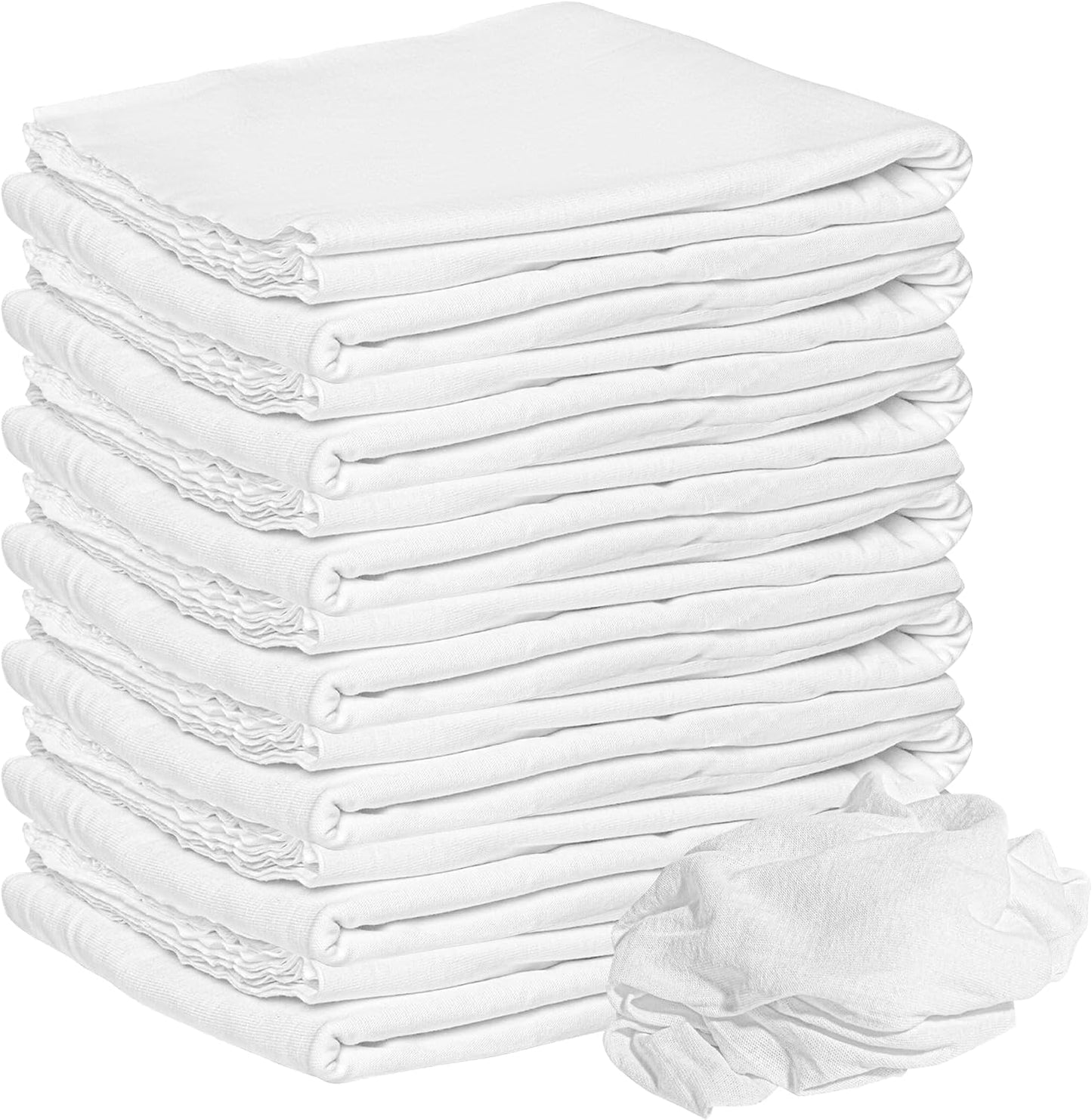 Nabob Wipers New Lint Free Cloth (15 Pack) - 100% Cotton Cleaning Rags Exact Cut - Premium White Rags for Cleaning House - White Rags for Dusting, Staining, Polishing, Painting 18"x18"