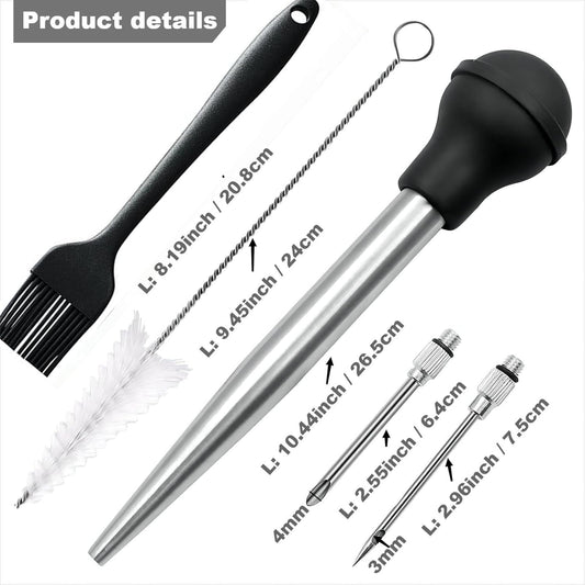 Turkey Baster, Baster Syringe for Cooking, Stainless Steel Baster with