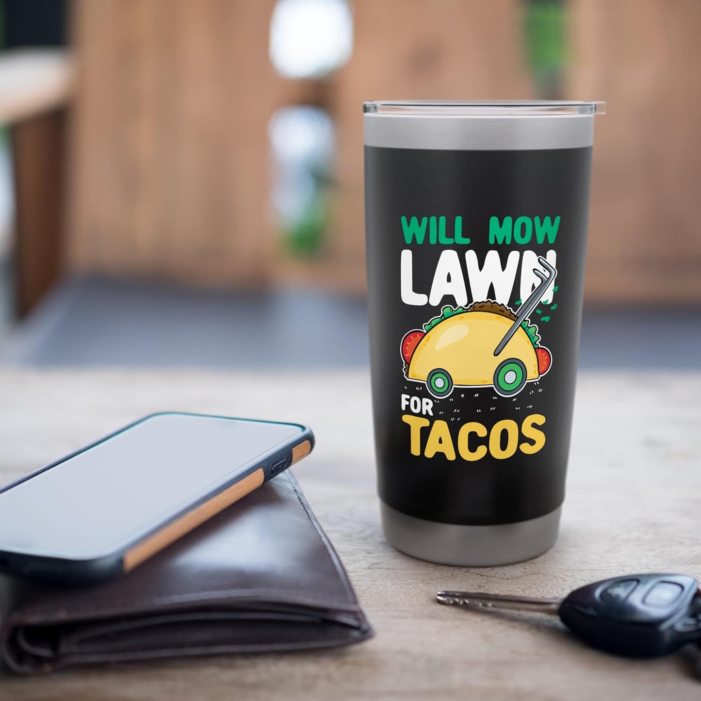 Lawn Care Mowing Design For Landscaper - Mow Lawn For Tacos Stainless Steel Insulated Tumbler