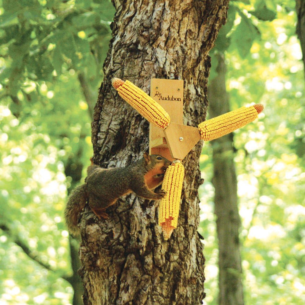 Woodlink NASQSPIN Audubon Squirrel 3 Ears Corn Holder,Beige