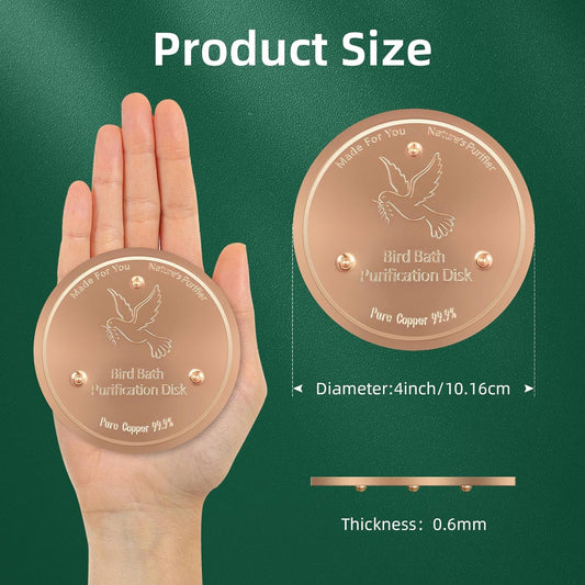 Copper Disk for birdbath, Chicken,Dogs & Cats Water Feeder, 99.9% Pure