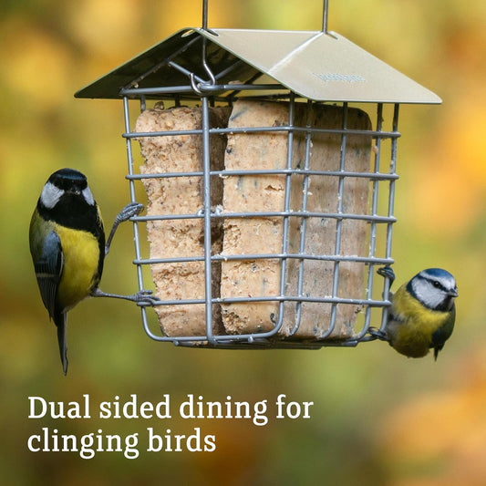 Suet Cake Feeder - Jacobi Jayne® Suet Cake Basket - Holds 2 Suet Blocks for Wild Birds - Suet Block feeders Hanging - Suet Block Holder - Suet Block Feeder for Small Birds only