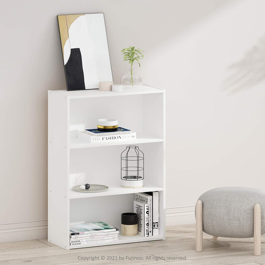 Furinno PASIR 책장, 3단 책장, 보관 선반 책장, 24.9 x 59.9 x 81.5cm(9.7 x 23.7 x 3