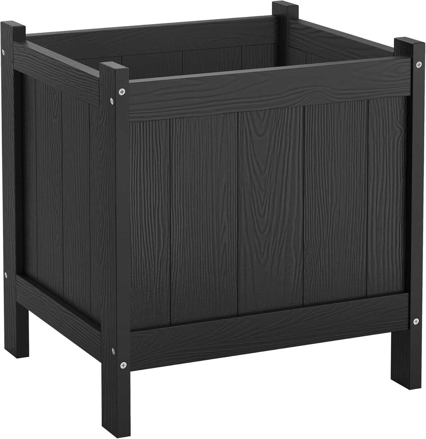 LUE BONA Outdoor Plant Pots, 13.7" x 12.5" x 14.5" HDPS Flower Pots wi