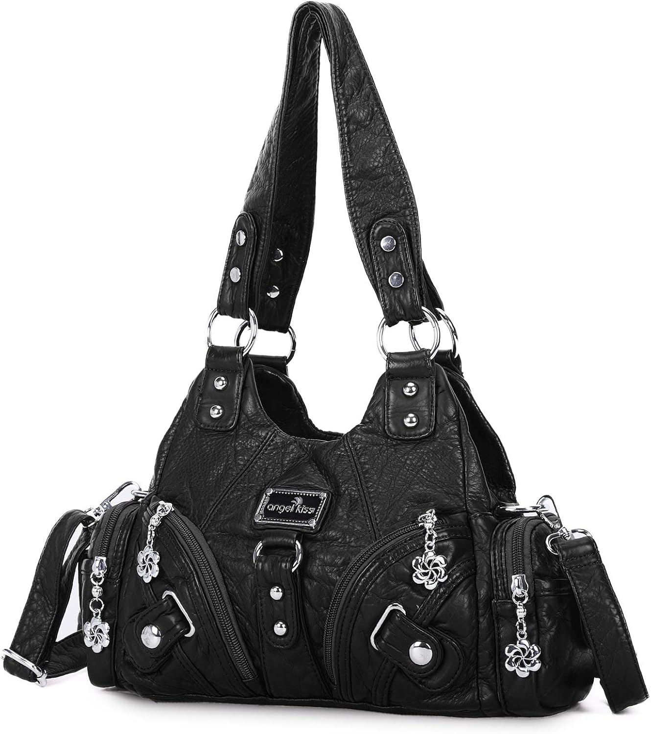 Angel Kiss Purses for Women Small Hobo Shoulder Bags Vagen Leather Mul