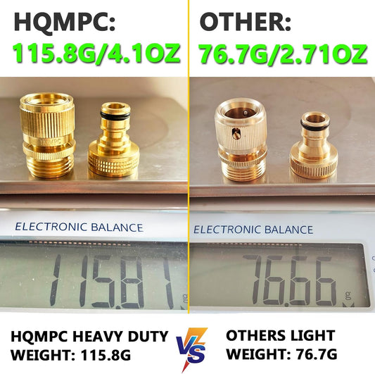 HQMPC Garden Hose Quick Connect Solid Brass Quick Connector Garden Hos