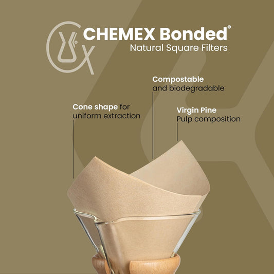 Chemex Bonded Filter - Natural Square - 100 Count (Pack of 2) - Exclus