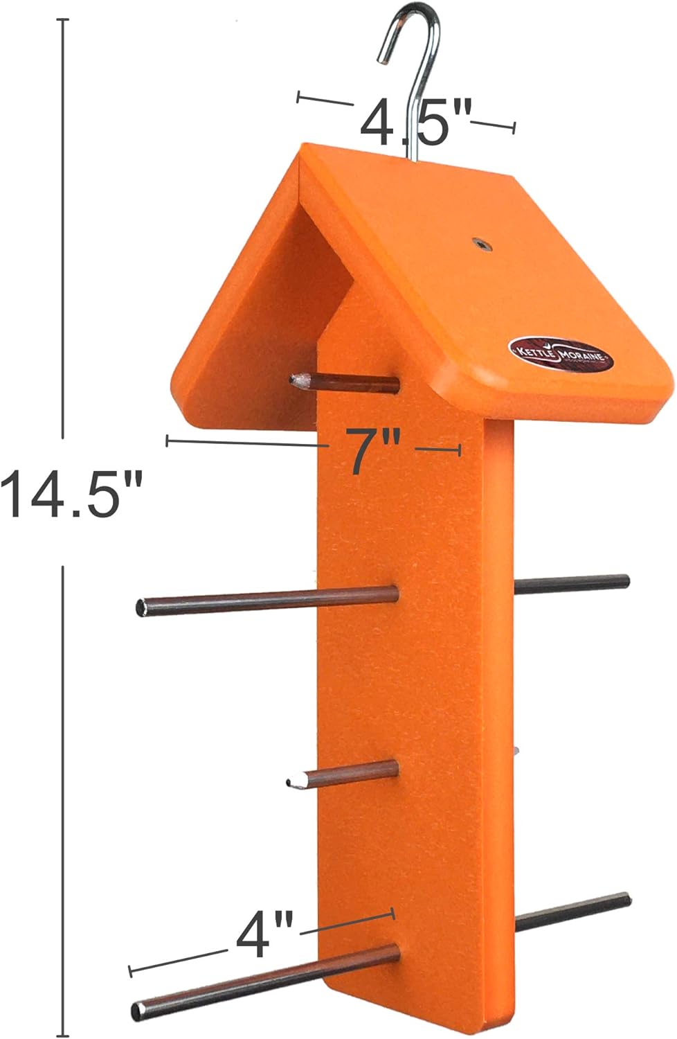Kettle Moraine Recycled Double Oriole Orange Fruit Feeder