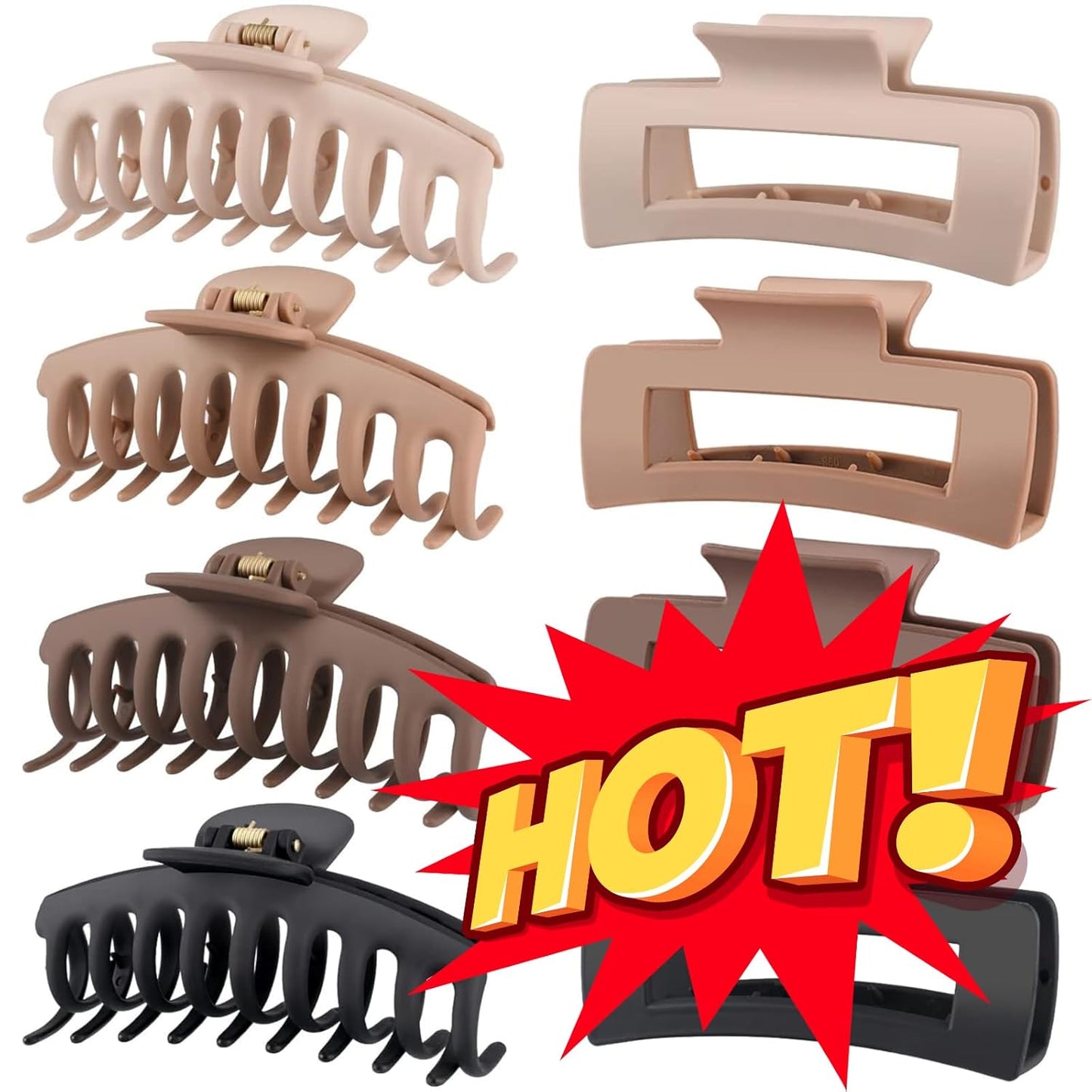 LuSeren Hair Clips for Women 4.3 Inch Large Hair Claw Clips for Women