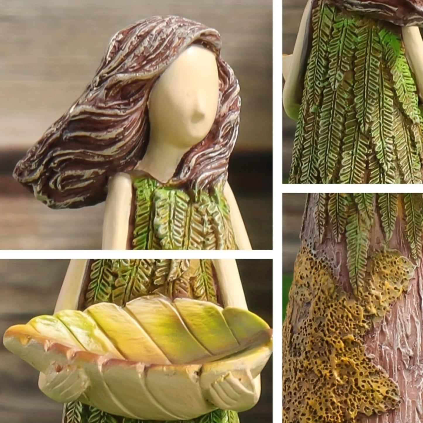 Charming Forest Girl Statue Resin Figurine Bird Feeder - Vintage Garden & Balcony Decor, Perfect for Mother's Day, for Spring, Summer