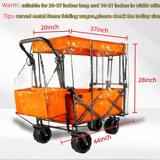 Waterproof Collapsible Wagon Rain Cover, Attachment Sandproof Windproof UV-Resistan Carts Removable Protective, Suit for Camping Picnic Garden Use
