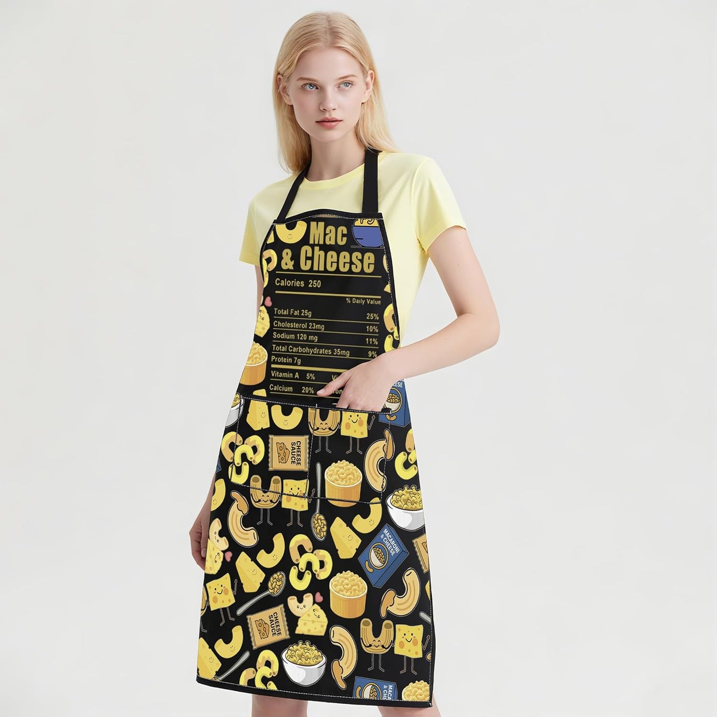 WCGXKO Mac & Cheese Kitchen Apron Macaroni And Cheese Gift Food Themed
