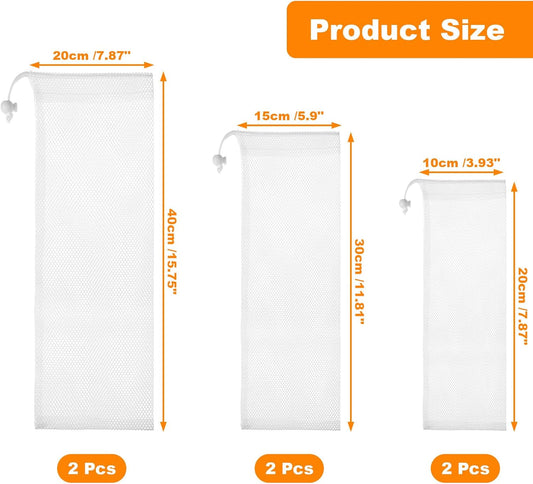6 pcs Finch Sock, White Finch Sock Feeder for Outdoor Hanging Bird Feeding Bag Niger Seed Feeder Set for Small Wild Birds