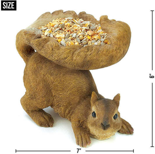 Gifts & Decor Woodland Brown Squirrel Outdoor Birdfeeder