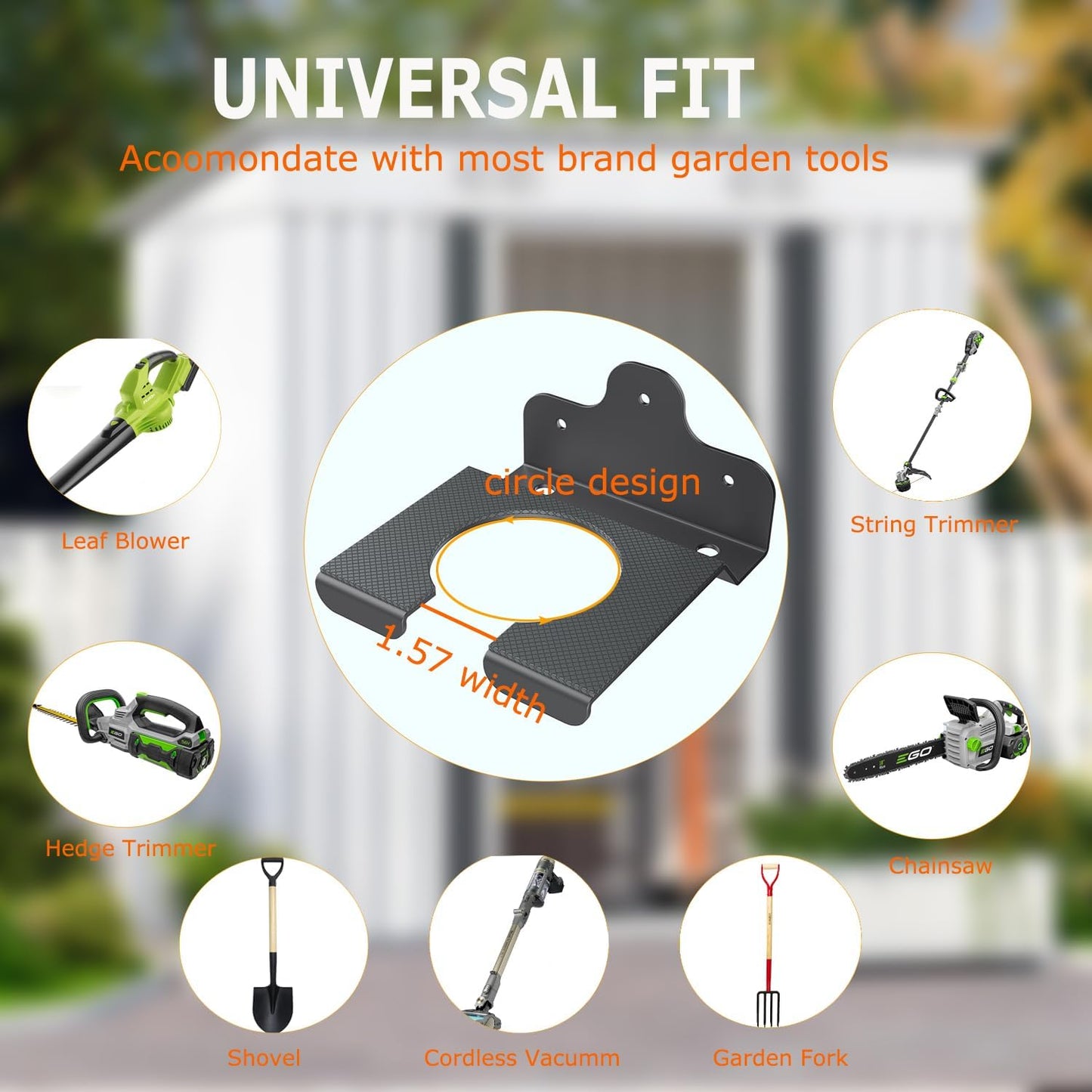 2 Pack Garden Tool Hanger for Garage Wall,Garage Tools Storage and Organizer Racks for Leaf Blower,String Trimmer,Weedeater,Chainsaw and Other Garden Tools, 2025 Yard Maintenance Must Haves