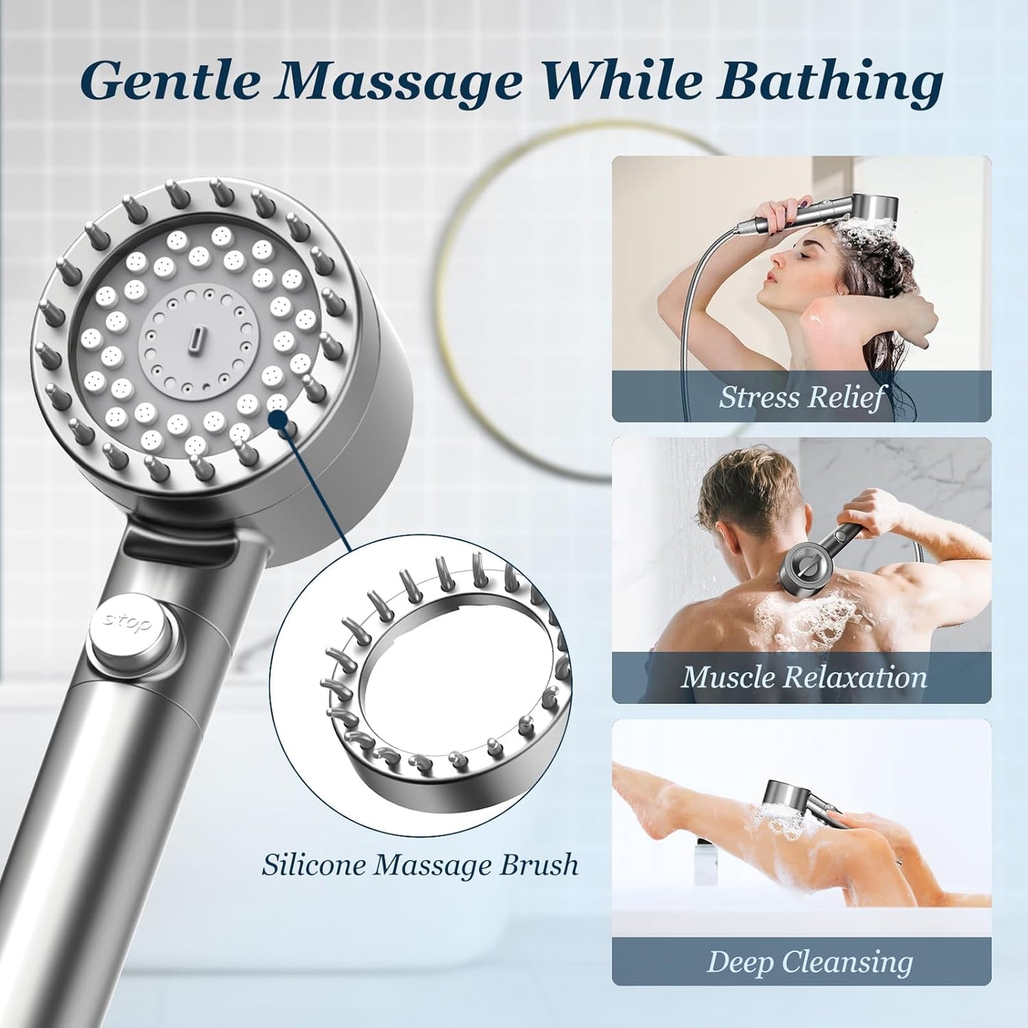FEELSO Filtered Shower Head with Handheld, High Pressure 4 Spray Showe