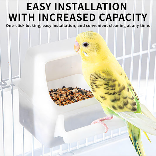 2 Pack Bird Feeding and Clear Water Bowl,Bird Cage Feeder with Bracket