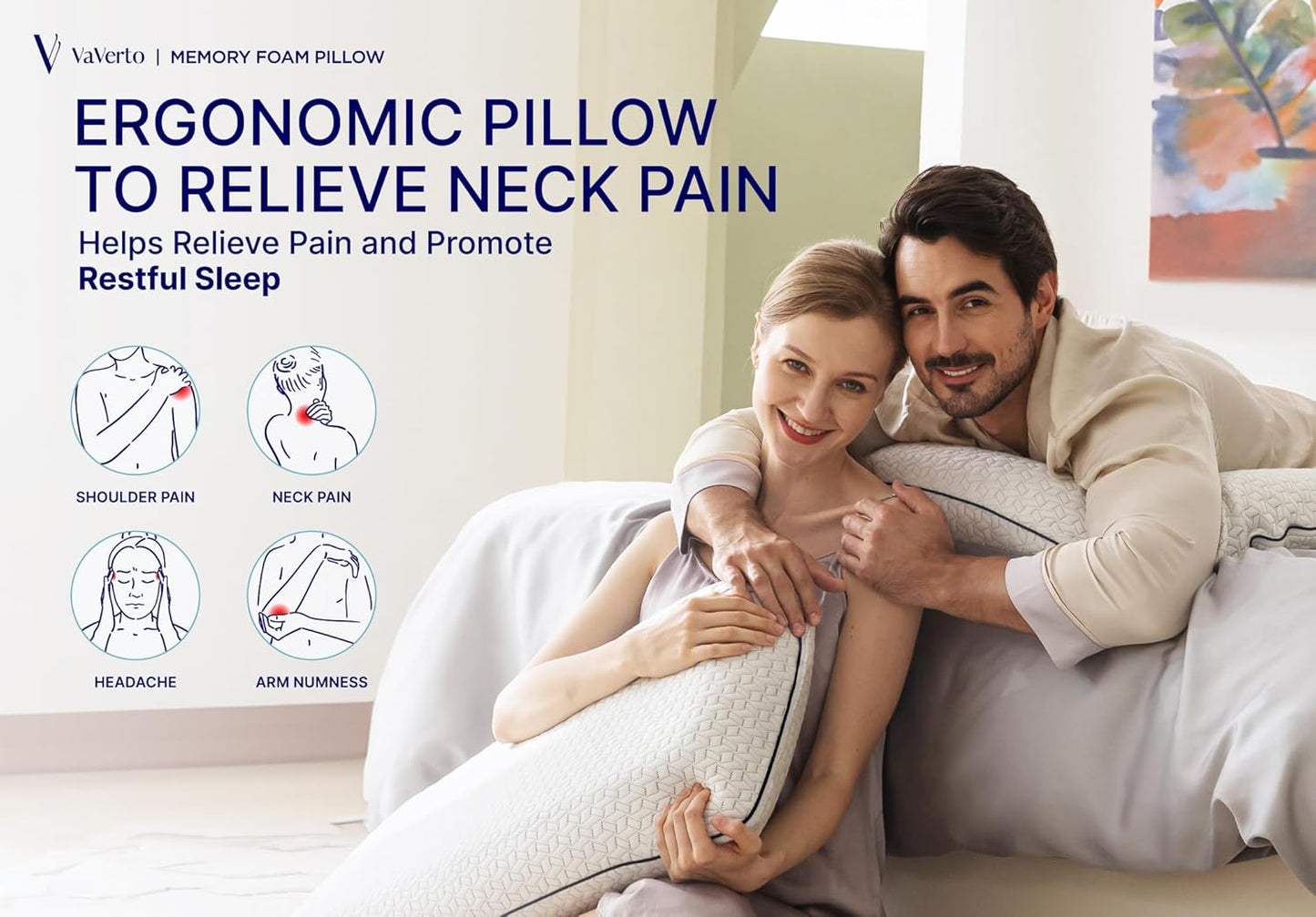 Cooling Gel Memory Foam Pillow - 1-Pack - Standard Size Bed Pillows For Sleeping - Medium-Firm - Back, Stomach and Side Sleeper Pillow - Shoulder & Back Pain Relief - Washable , Bamboo Viscose Cover