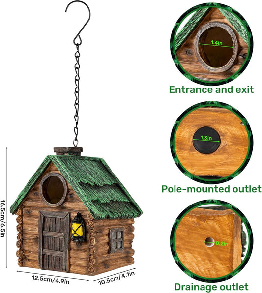 Bird House for Outside, Resin Bluebird House for Outdoors Finches, Car