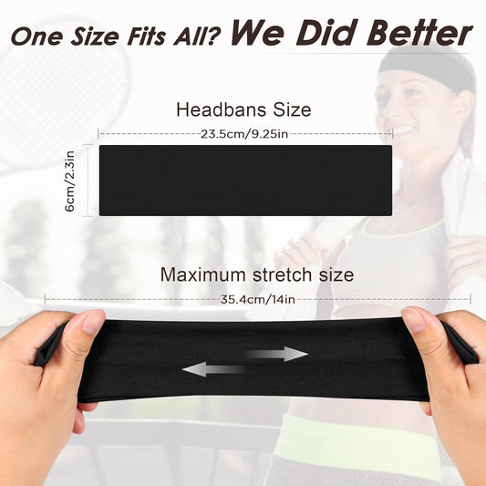Headbands for Women, 8pcs Stretchy Non Slip Soft Cotton Cloth Hair Ban