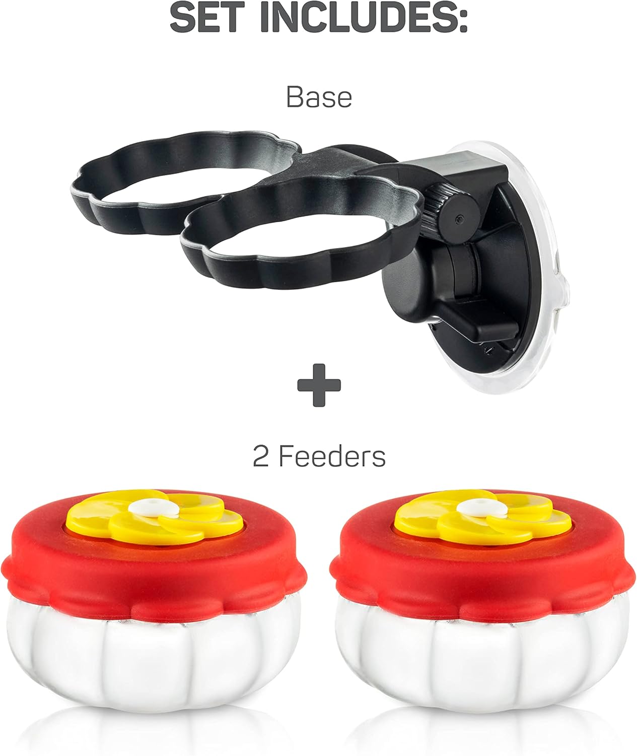 Handheld Small Glass Hummingbird Feeders (Set of 2) with Window Suction Mount Base - Window/Handheld or Tabletop Mini Hummingbird Feeders for Outdoors