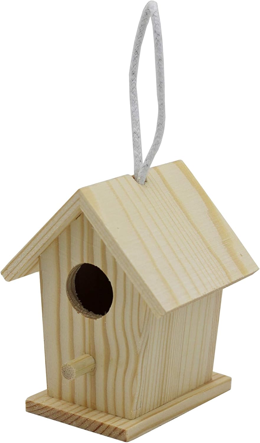 Creative Hobbies 12-Pack of Mini Wooden Bird Houses to Paint, with Hanging Cords, Unfinished DIY Design Your Own Great for Crafts, Weddings, Bible Camp and More!