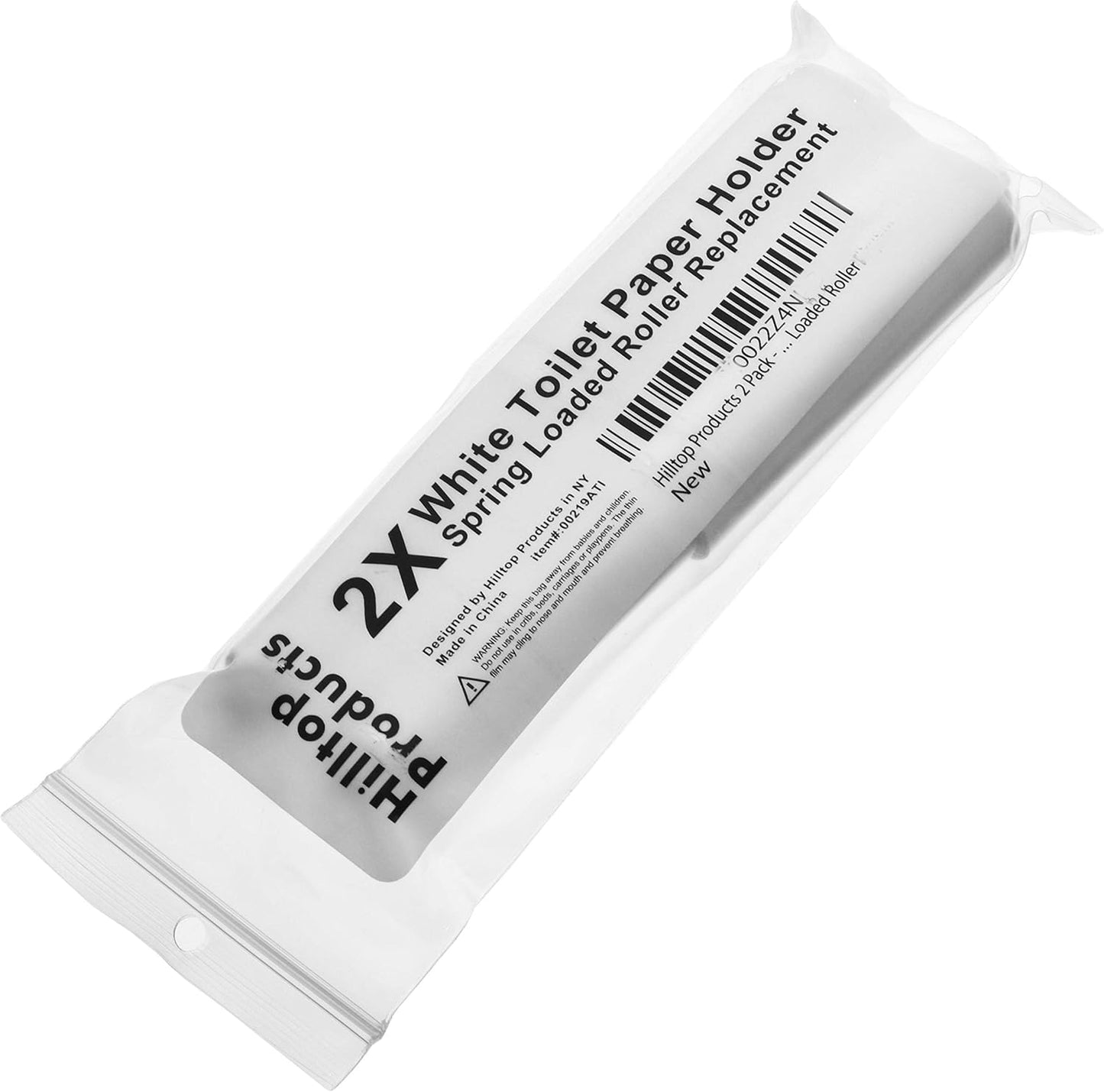 2 Pack - White Toilet Paper Holder Spring Loaded Roller Replacement Rod