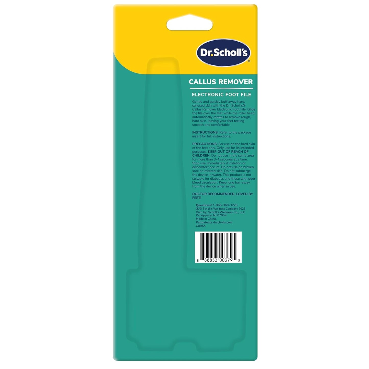 Dr. Scholl's Callus Remover Electronic Foot File, Electric Hard Skin R