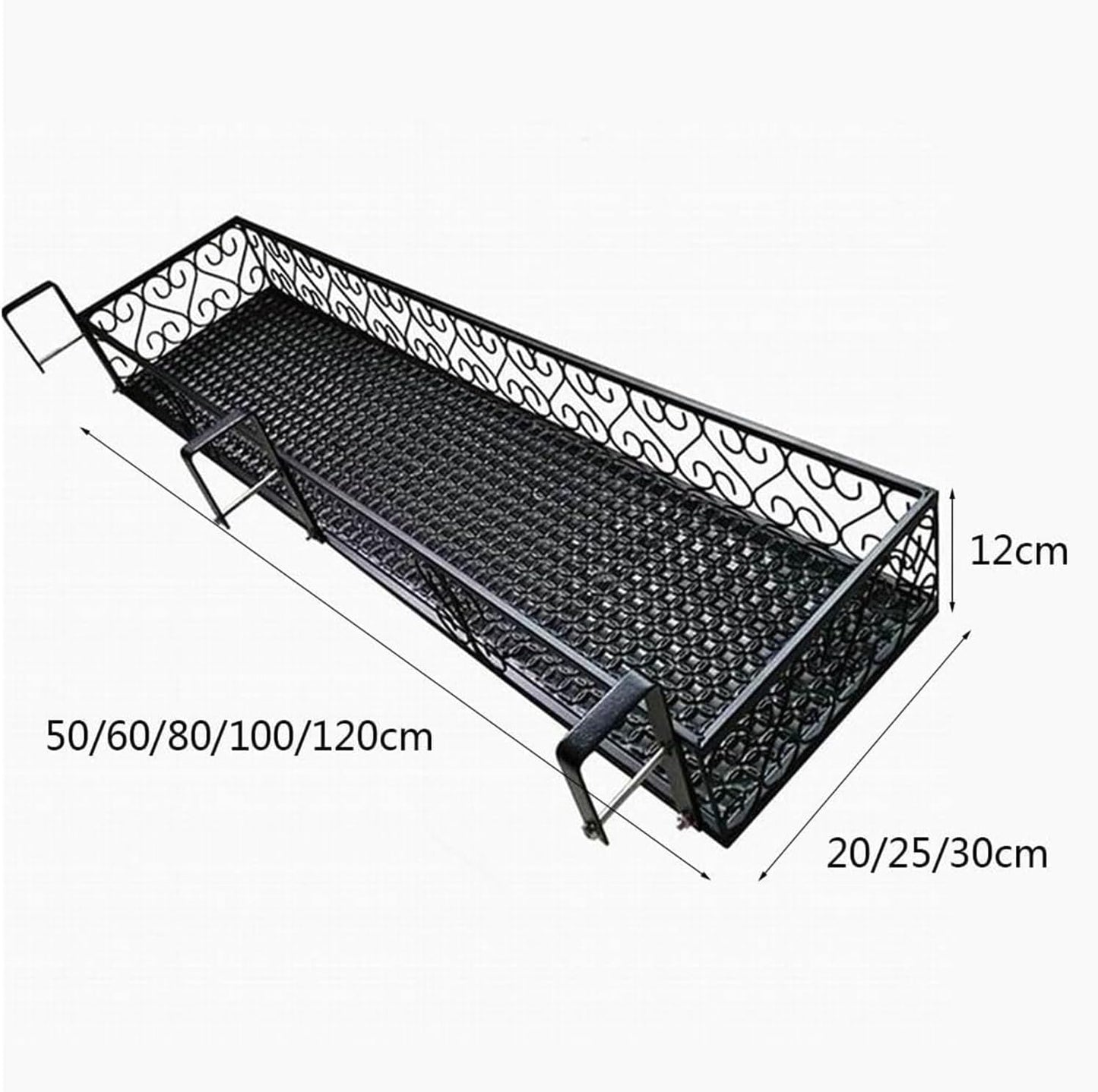 Thick Railing Planter & Fence Planters - Durable Hanging Flower Shelf for Balcony, Window Sill & Succulent/Pothos Plant Stand (30x60x18cm)