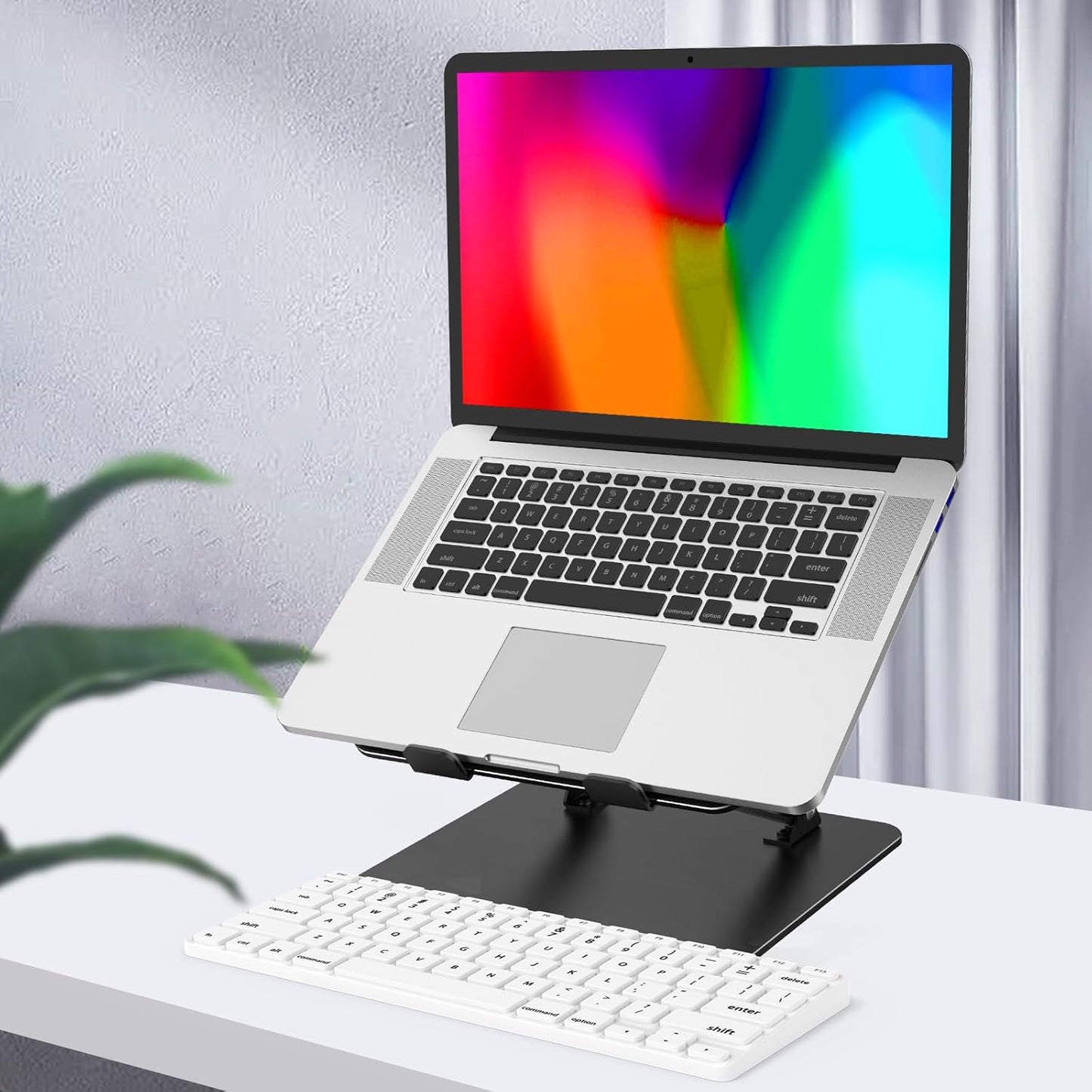 Adjustable Laptop Stand for Desk, Metal Foldable Laptop Riser Holder,