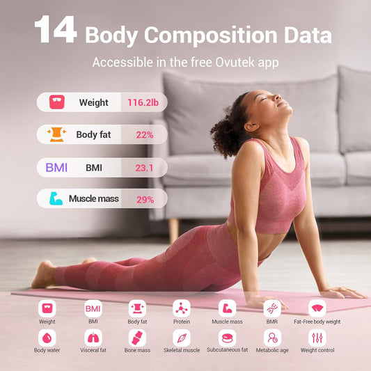 Ovutek Smart Scale for Body Weight, Digital Bathroom Scale BMI Weighin