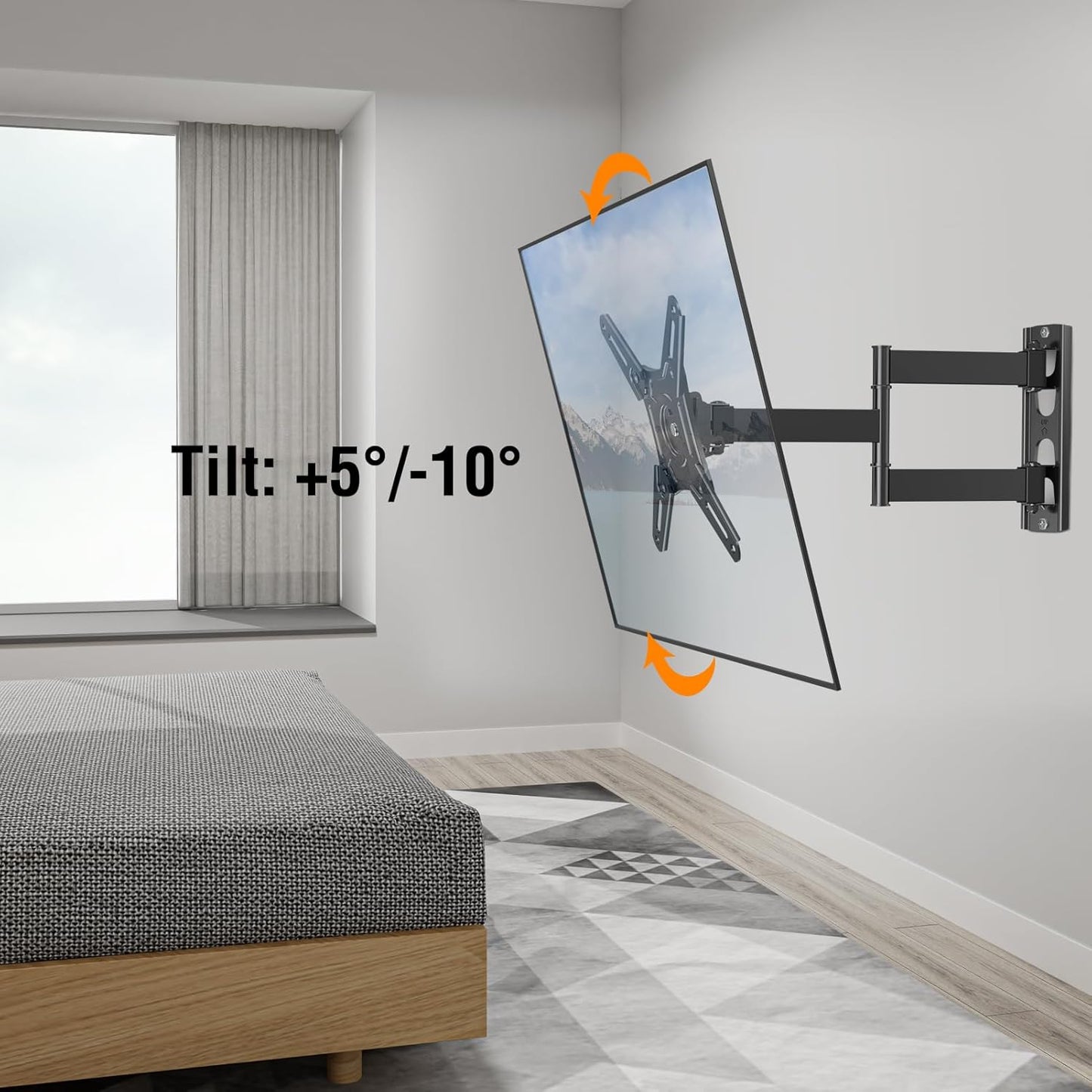 ELIVED Full Motion TV Monitor Wall Mount for Most 14-42 Inch LED LCD Flat Screen TVs & Monitors, Swivel Tilt Extension Rotation tv Mount Bracket Max VESA 200x200mm, up to 44 lbs.