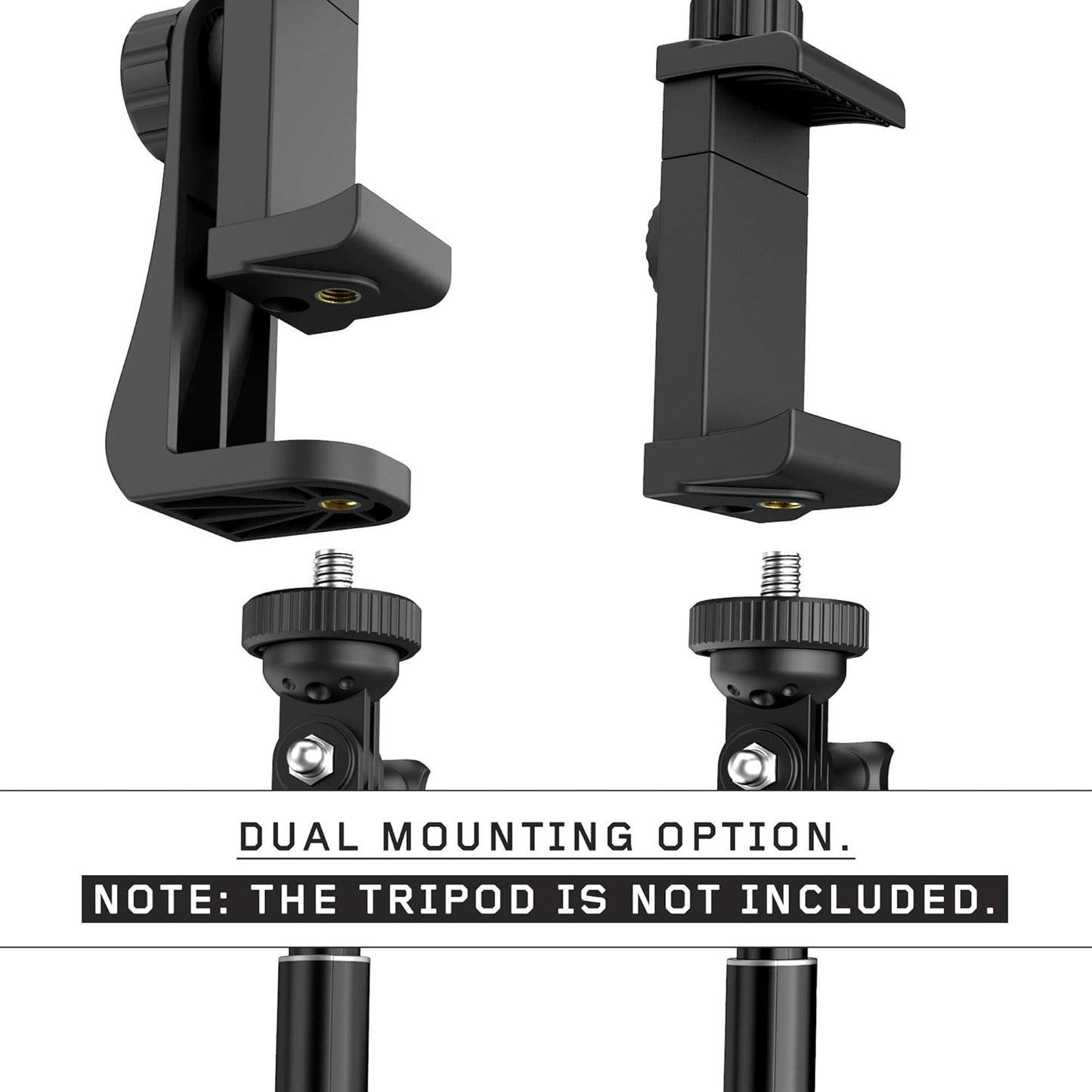 Universal Phone Tripod Mount Adapter with Wireless Camera Remote , Cell Phone Holder with Adjustable Clamp for Selfie Stick Monopod Compatible with iPhone, Samsung and so on , Wrist Strap Included