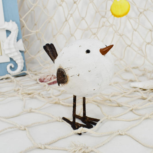 Aecipl Wood Bird Statue Standing Seagull Nautical Decor Coastal Birds