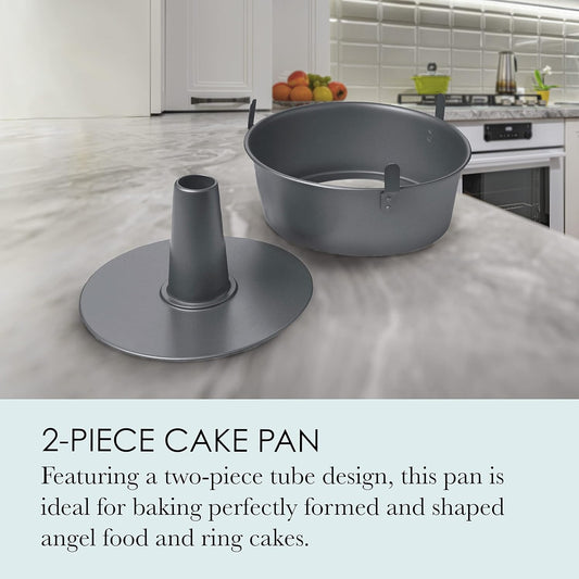 Chicago Metallic Angel Food Cake Pan with Cooling Feet, 2-Piece Nonsti