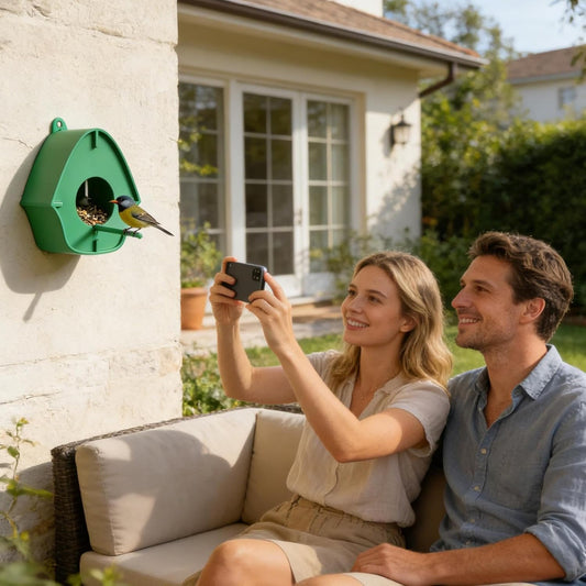 Garden Bird Feeder | Rainproof Birdwatching Aid | Bird Feeding Station Outdoor | for Robins Sparrows Budgies Backyard Balcony Patio Terrace Window