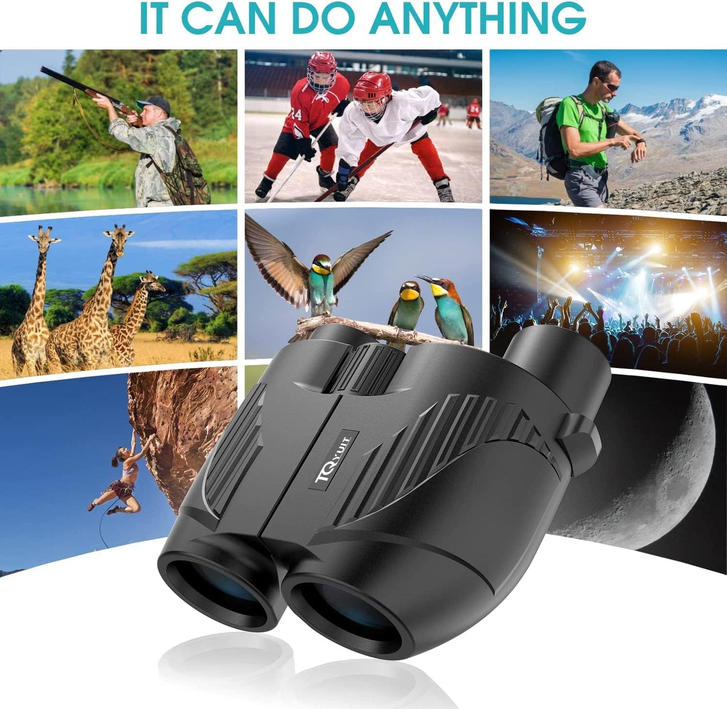 20X25 Compact Binoculars for Adults,Large Eyepiece Waterproof Binocular,Easy Focus Small Binoculars for Bird Watching,Hiking and Concert, Black