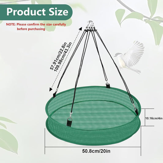 Bird Feeders Outdoors, Hummingbird Feeder Tray for Birds, Medium Weatherproof Feeding Device, Metal Material Catcher Tray with Drain Holes, Bird Feeder Accessory for Sparrows Finches Chickadees
